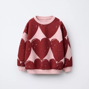 ZARA KIDS HEART PRINT SWEATSHIRT